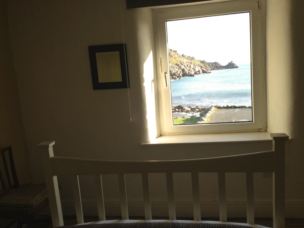 One of the double bedrooms at Lamorna Cove House.