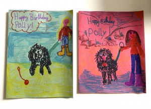 Happy Birthday Polly, from Poppy and Daisy.