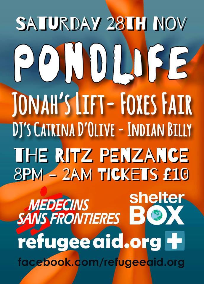 Pond Life - a one off gig on Saturday 28th November.