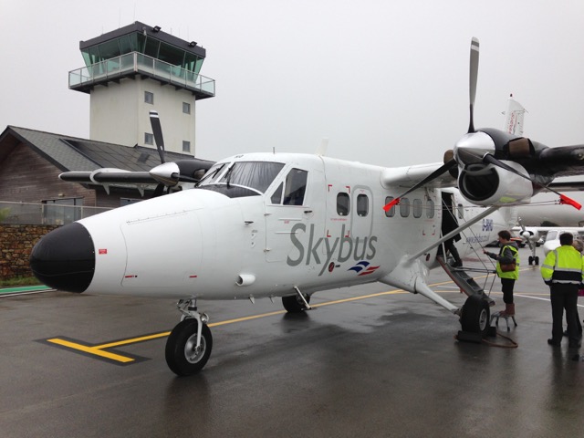 Twin Otter, the bigger of the planes flying out of St Just.